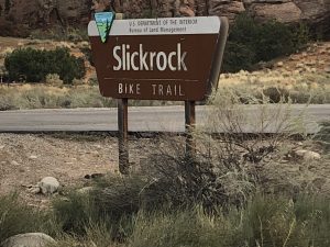 Slickrock mountain biking trail, Moab, Utah